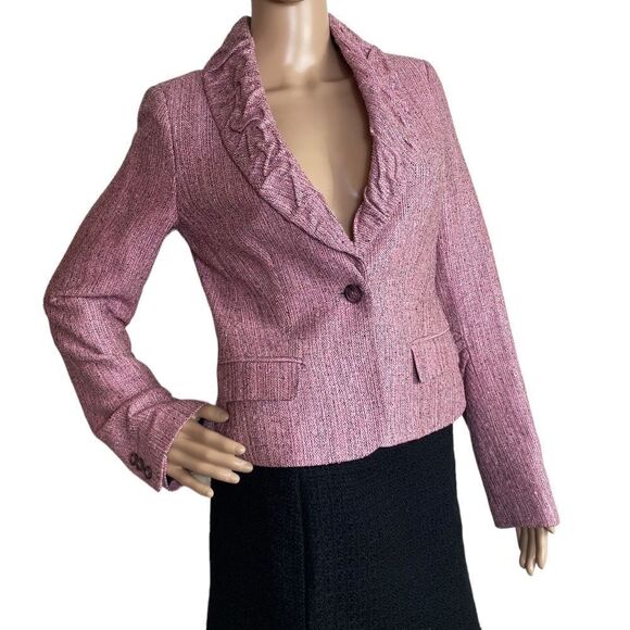 Laundry By Shelli Sega 4 pink tweed blazer jacket - Picture 3 of 8